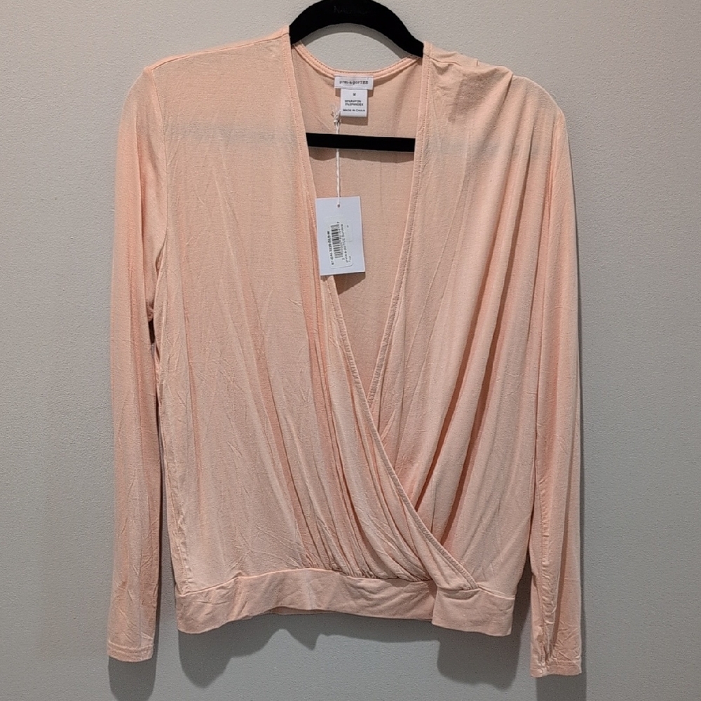pret-a-porTEE Draped Blouse in Soft Peach